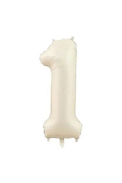 parti sürprizi Cream Color 1 Number 76 cm Foil Balloon