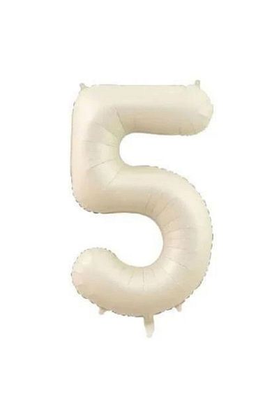 parti sürprizi Cream Color 5 Number 76 cm Foil Balloon