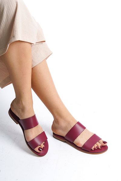 DaphneSandals Leather Plum Women's Slippers - DK5010
