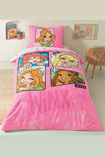 Taç Winx Girls Club Lisanslı Tek Kişilik Kız Çocuk Uyku Seti 5 Parça %100 Pamuk