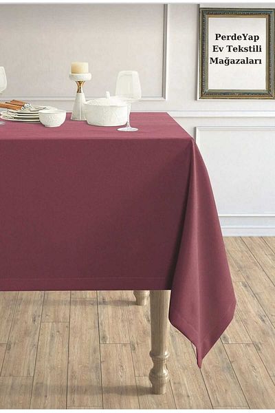 PerdeYap1980 Burgundy Velvet Textured Tablecloth - 27-Burgundy