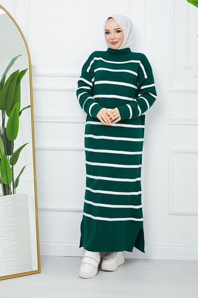 Pamuk Butik Γυναικείο ριγέ πλεκτό φόρεμα