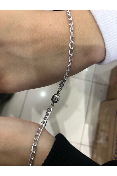 GOSSİP TEAM Antique Stainless Steel Unisex Gift Magnetic Lover Bracelet (1 Pair)
