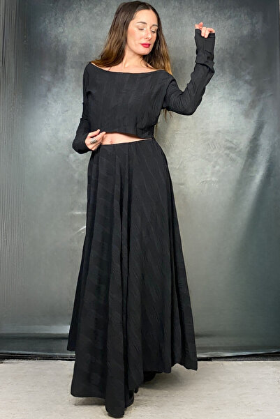 Quincey LOW SHOULDER CROP BLUZ