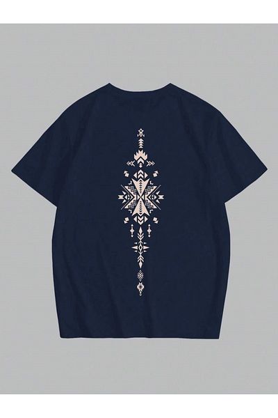 MOONBULL Men's Pattern Back Printed T-shirt