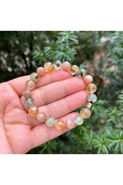 Gepstone Sitrin, Prinayt ve Güneş Taşı Doğal Taş Bileklik 8 MM