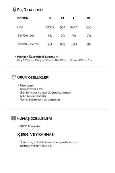 EBU Prive Women's Asymmetrical Fabric Trousers Camel