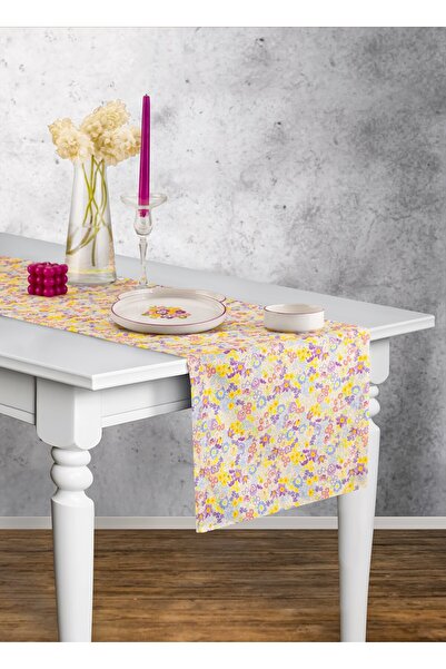 Spring Süet Çiçekli Runner 40x140cm