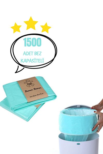 BAMM BAMM Compatible With 16L Garbage Cans Bamm Bamm 1500 Baby Diapers Capacity 2 Pack Domestic Garbage Bag