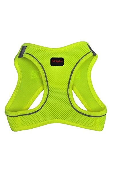 Pet Tag Art Pettagart شبكة الهواء النيون الأصفر طوق الصدر