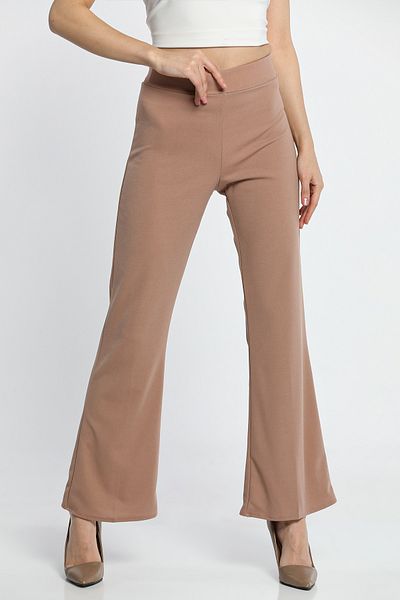 GÜLSELİ Biscuit Pantaloni evazați Scuba cu talie elastică la modă