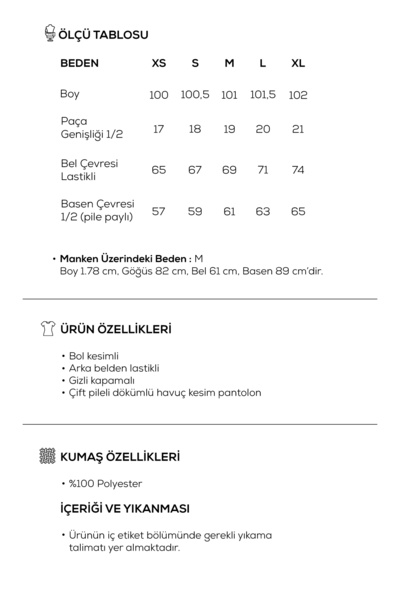 EBU Prive Жіночі крепові штани з подвійними складками та кишенями