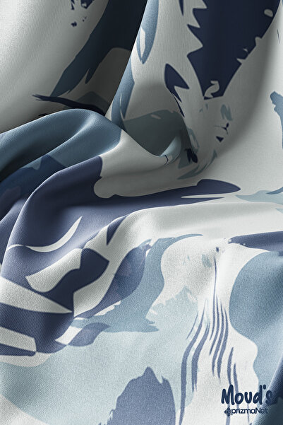 Moud's Mavi Kamuflaj Desenli Süet Dertsiz Masa Örtüsü