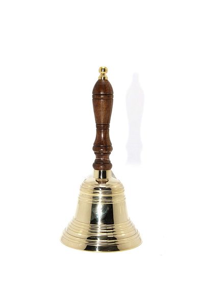 hediyeconcepti Brass Hand Bell with Wooden Handle