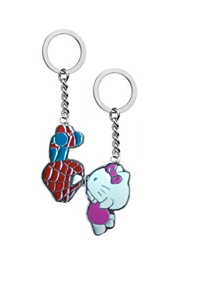 Herşey Nota Hello Kitty Ve Spider-Man Çift Anahtarlık