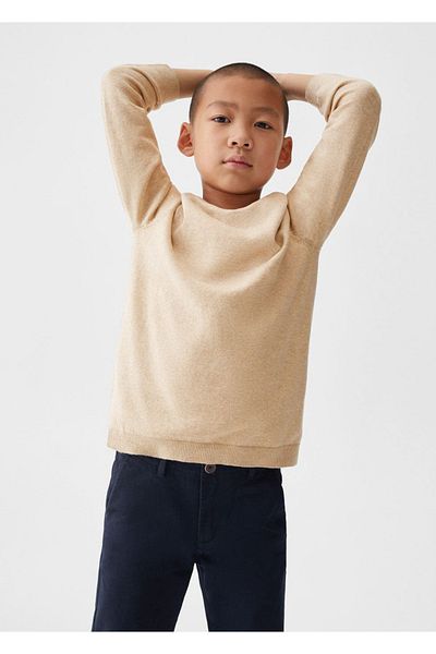 MANGO Kids Pantaloni albastru închis pentru copii