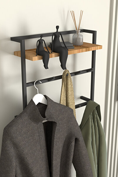 AJU Raflı Duvar Askılığı Portmanto Modern Metal Askılık Hol Koridor Mutfak Ba...