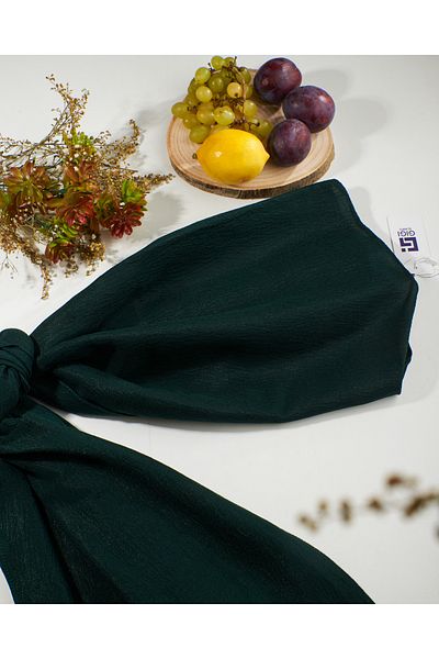 Scarf Σάλι Jacquard Tree Bark Cotton - Emerald -