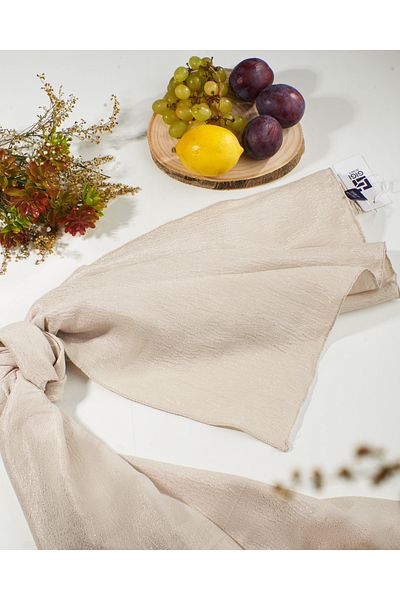 Scarf Σάλι Jacquard Tree Bark Cotton - Πέτρα -
