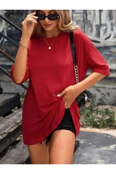 Machetta Unisex Large Size Solid Color Unprinted Oversize T-shirt