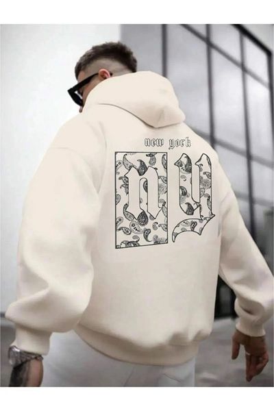 Keywest Unisex Plus Size - Φούτερ με φούτερ με στάμπα Νέας Υόρκης