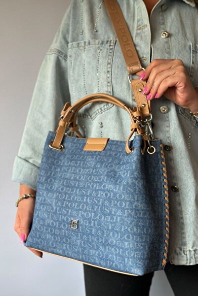 Just Polo Büyük Boy Örgü Işlemeli El Yapımı Salaş Kadın Omuz Çantası