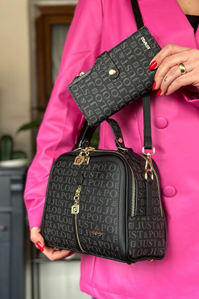 Just Polo Orta Boy Günlük Kullanıma Uygun Kadın Omuz Çantası 2057 Siyah Kombin