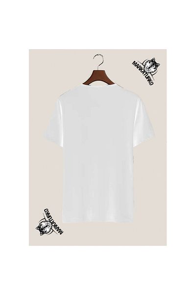 MarkaTurko Tricou alb pentru copii unisex cu design special imprimat STİTCH 5050-52