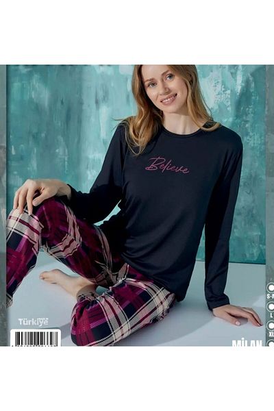 Mihra Mi̇hra Milan Black Pajama Set -50902-12