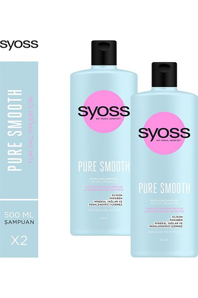 Syoss Pure Smooth Micellar Shampoo - 500Ml x 2