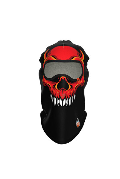 Maskara Extreme Funny Balaklava, Su İtici özellikli(DWR) Baskılı Snowboard, K...