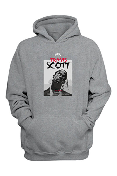 THEWERT Unisex joga Travis Scott Štampano siva regularna majica Čupkani mater...