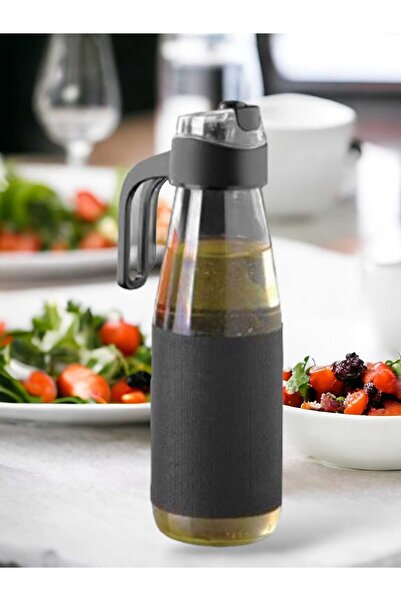 Mucha Otomatik Akıllı Kapaklı Kılıflı Kulplu Cam Yağlık 720ml