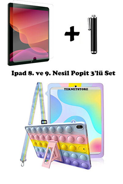 TEKNETSTORE Ipad 8. Ve 9. Nesil 10.2 Inç 2020 / 2021 Uyumlu Kedi Kılıf Standl...