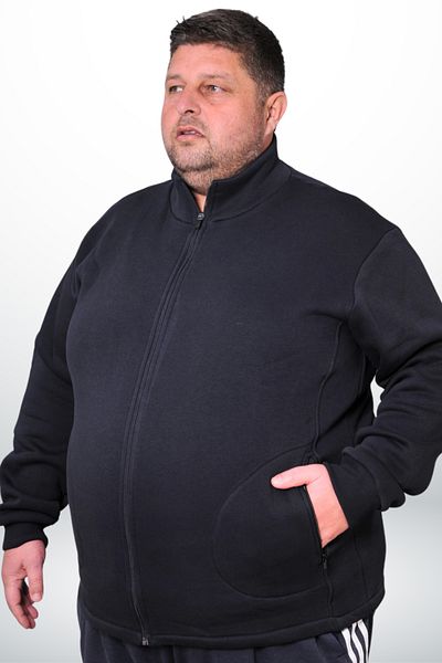 yakamor Large Size Zippered Three Thread Sweat Jacket