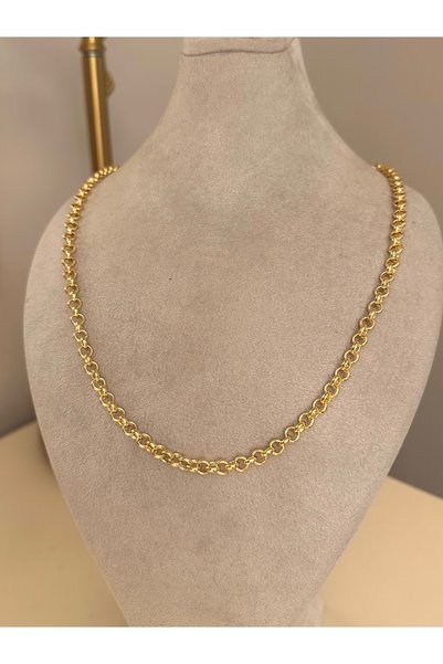 emy by emel luxury silver jewelry Altın Kaplama Doc Zincir Kolye 50 cm 925 Ay...