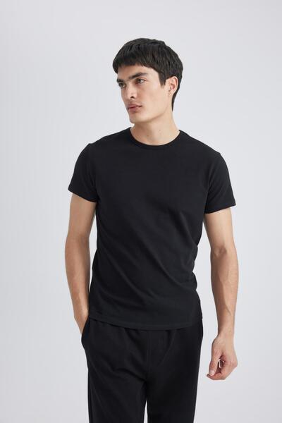 DeFacto Slim Fit Dar Kesim Bisiklet Yaka Kısa Kollu Üst L4885az24sm