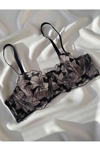 La Linaa Costum Bralet Floral pentru Femei BlackRose
