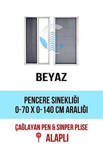 ÇAĞLAYAN İNŞAAT Pileli Plise Sürgülü Akordiyon Katlanır Pencere Sinekliği 0-7...