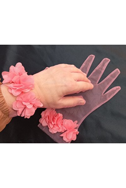 es moda shop Νυφικό γάντι λουλουδιών Helin κοντό τριαντάφυλλο