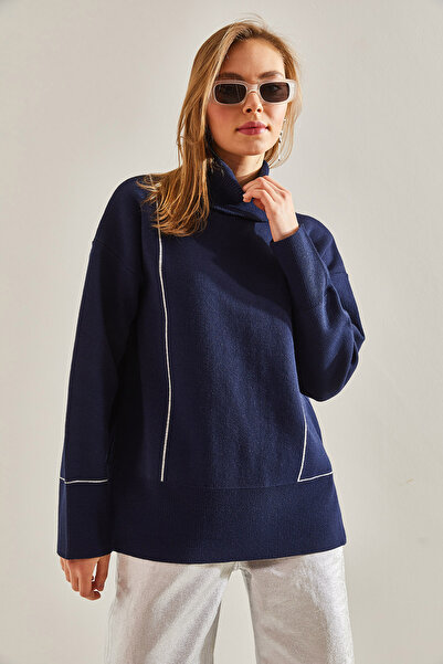 Bianco Lucci Жіночий светр з геометричним візерунком з водолазкою