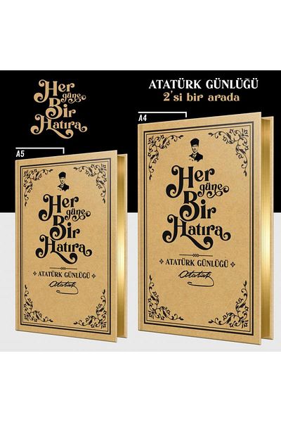 Halk Kitabevi Ataturk Diary 2 in One - 1 Large 1 Small Size
