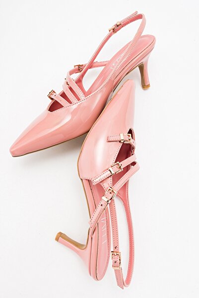 LuviShoes MAGRA Púderes lakkbőr női sarkú cipő