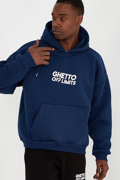 Ghetto off limits Basic Oversize Unisex Indigo Sweatshirt