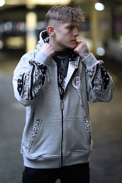 Ghetto off limits G-hoodie Zipper Gray Melange