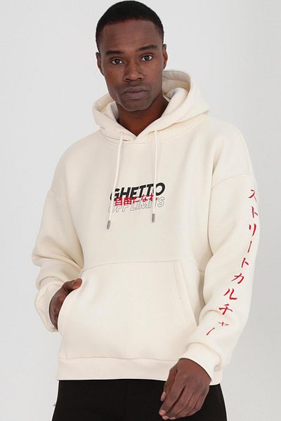 Ghetto off limits Kanji Oversize Unisex Ecru Sweatshirt