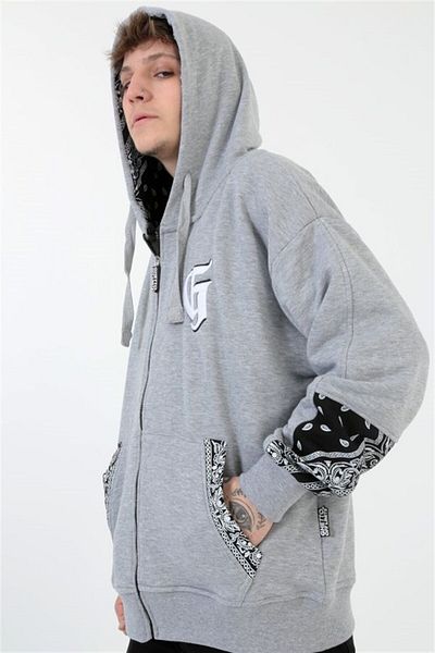 Ghetto off limits G-hoodie Zipper Gray Melange