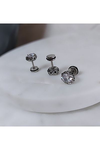 Atölye Eliz 316L Stainless Steel King Men's Earrings