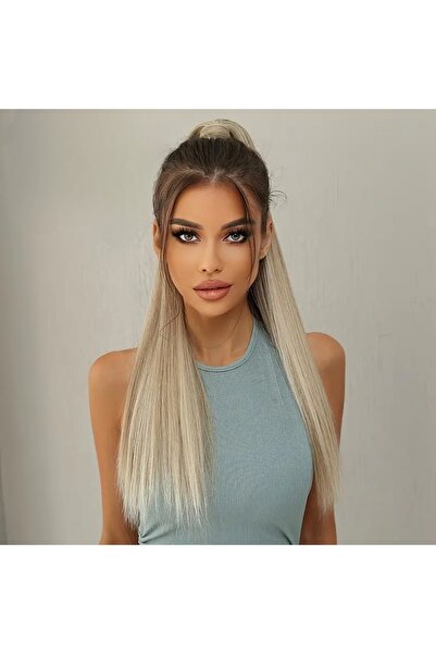 AKOLİFE Yellow Ashy - Postă de păr cu velcro, cu legătură simplă, în formă de...