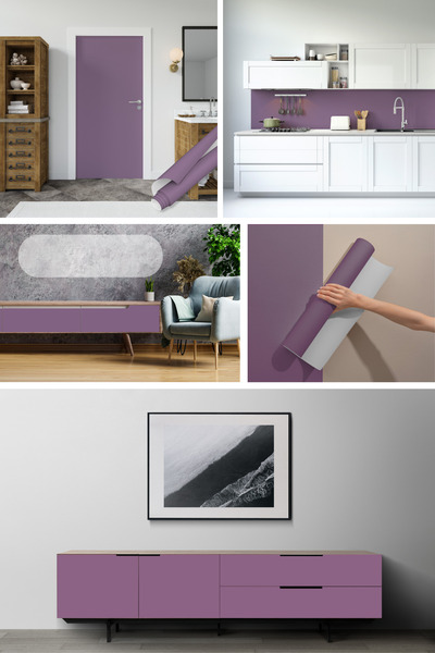 Dekoros Lavanta Rengi Yapışkanlı Folyo Mat Kendinden Yapışan Duvar, Dolap, Ma...